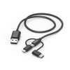 Hama 00201536, 1,5 m, USB A, USB C, USB 2.0, 480 Mbit/s, zwart