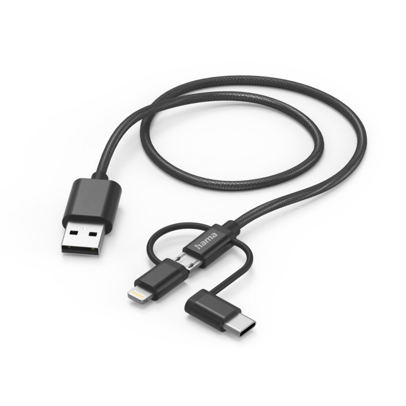 Hama 00201536, 1,5 m, USB A, USB C, USB 2.0, 480 Mbit/s, zwart