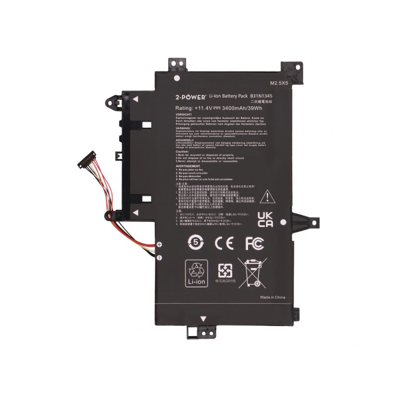 2-power hoofaccupack voor Asus Transformer Book Flip TP500LA - batterij - 3.400 mAh (2P-0B200-00990000)