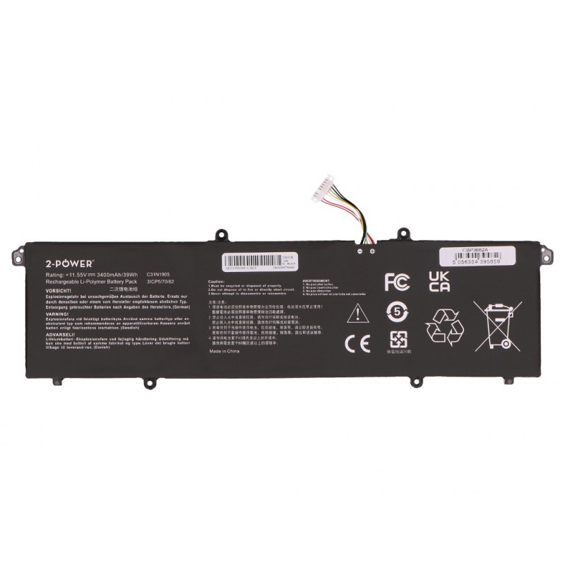 2-Power hoofaccupack Asus M1603QA - batterij - 3.400 mAh (2P-0B200-03580000)