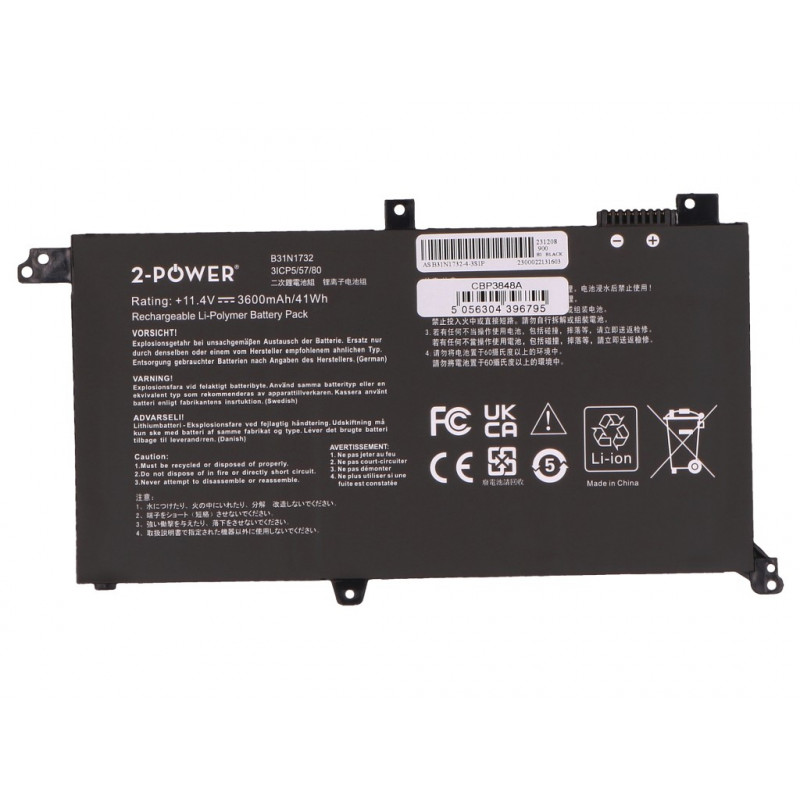 2-power hoofdbatterijpak Asus VivoBook S430 - batterij - 41 mAh (2P-B31N1732)