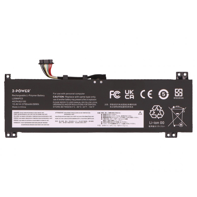 2-power hoofaccu-pack Lenovo Legion 5-15ACH6 82JW - batterij - 58 mAh (2P-L20D4PC0)