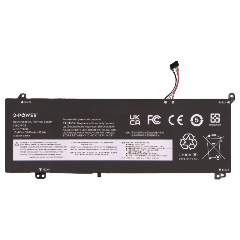 2-power hoofdbatterijpack Lenovo ThinkBook 14 G3 ITL 21A3 - batterij - 46 mAh (2P-L20M4PDB)