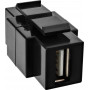 InLine USB 2.0 snap-in inzetstuk - USB A bus/ B bus - zwarte behuizing