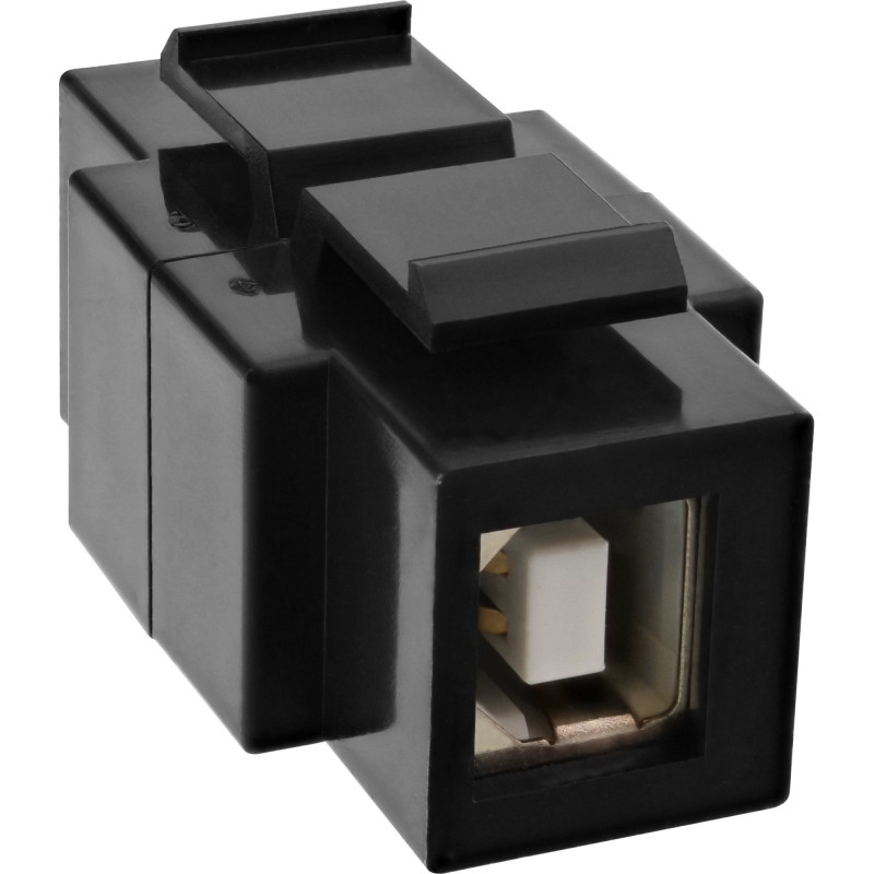 InLine USB 2.0 snap-in inzetstuk - USB A bus/ B bus - zwarte behuizing