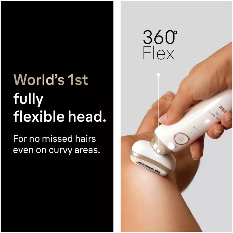 Braun Silk-épil 9 Flex SES9-011 3D epilator, nat & droog, wit/goud