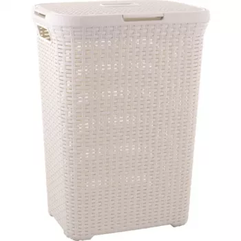 Curver Style 60L wasmand met rattaneffect in wit