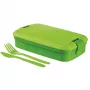 CURVER Lunch&Go rechthoekige levensmiddelenschaal met bestek 1,4L groen