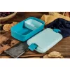 CURVER Lunch&Go rechthoekige levensmiddelenschaal met geïntegreerd bestek, 1,4L, blauw
