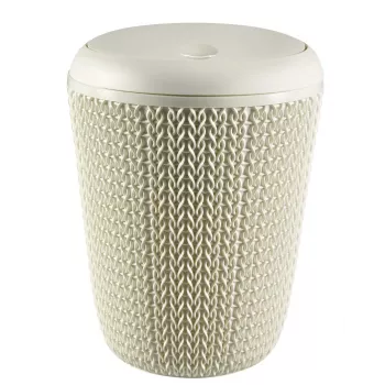 CURVER Knit 7L ronde badkamerafvalemmer in wit