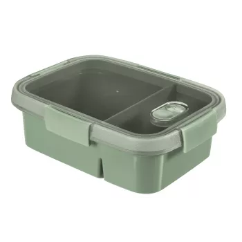 CURVER Smart Eco To Go Dual rechthoekige levensmiddelenbakjes 0,9L (0,6L + 0,3L) Soft Green