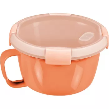 CURVER Smart To Go Mix Noodles levensmiddelenschaal rond 0,9L transparant met groene accenten, BPA-vrij, lekvrij, magnetron- en vaatwasbestendig