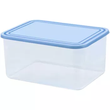 CURVER Smart To Go rechthoekige opbergdoos 4L transparant met blauw deksel