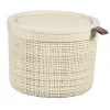 CURVER Jute ronde opbergmand met deksel, 2L, crème, 17x13 cm
