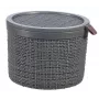 CURVER mand met deksel Jute rond 2L Ø17x13cm donkergrijs