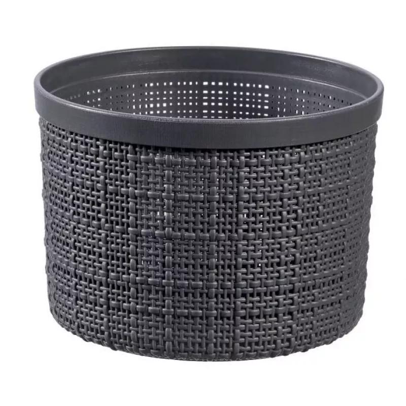 CURVER mand met deksel Jute rond 2L Ø17x13cm donkergrijs