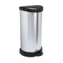 Curver Deco pedaalemmer rond 50L zwart zilver metallic-effect