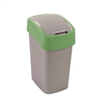 CURVER Flip Bin 9L prullenbak zilver/groen
