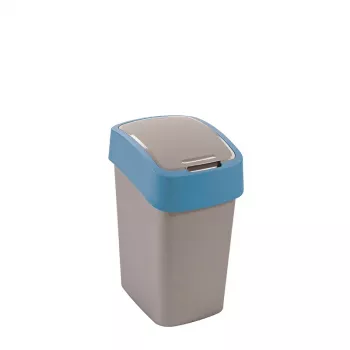 CURVER Deco Flip Bin 25L prullenbak zilver/blauw