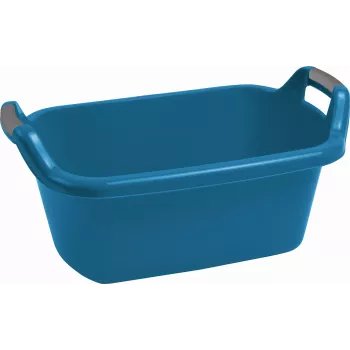 CURVER ovale wasmand met handgrepen 35L blauw - opbergbak van gerecycled kunststof