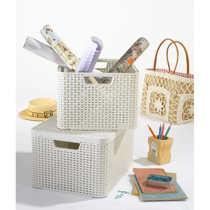 CURVER Style S opbergbox 28,5 x 19,4 x 13 cm crème rattan-effect