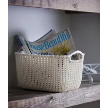CURVER Knit Collection rechthoekige opbergmand S 8L wit 30x22x17 cm