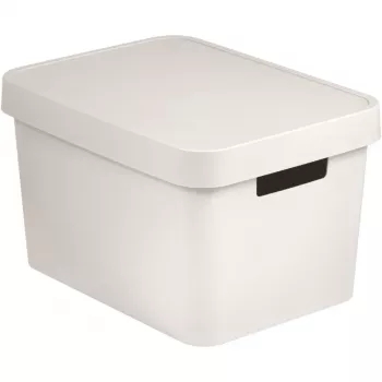 CURVER Infinity Recycled 17L opbergbox met deksel, wit, 36x27x22 cm, 100% gerecycled kunststof