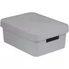 Curver Infinity Recycled 11L opbergbox met deksel, grijs, 36x27x14cm