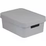 Curver Infinity Recycled 11L opbergbox met deksel, grijs, 36x27x14cm