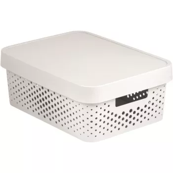 Curver Infinity Recycled 11L opbergbox met deksel, wit