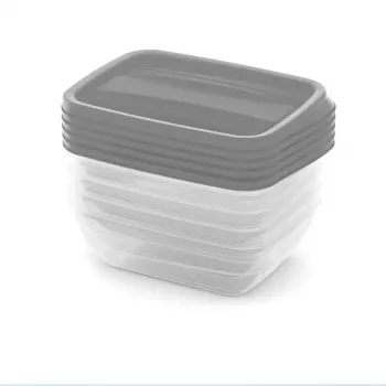 CURVER Vedo bewaarbox-set 5x0,5L transparant grijs