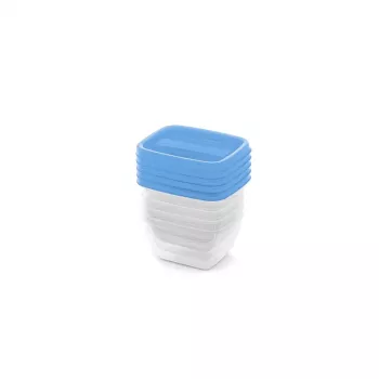 CURVER rechthoekige bewaarbox-set 5x0,25L Vedo transparant blauw