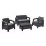 KETER Corfu tuinmeubelset grijs - 4-zits sofa, 2 fauteuils, salontafel