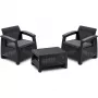 Keter Corfu Weekend 2-zits tuinmeubelset met salontafel, grijs rattaneffect