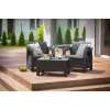 Keter Corfu Weekend 2-zits tuinmeubelset met salontafel, grijs rattaneffect