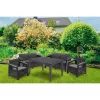 Keter Corfu Fiesta 6-zits tuinloungeset met eettafel, grafietgrijs
