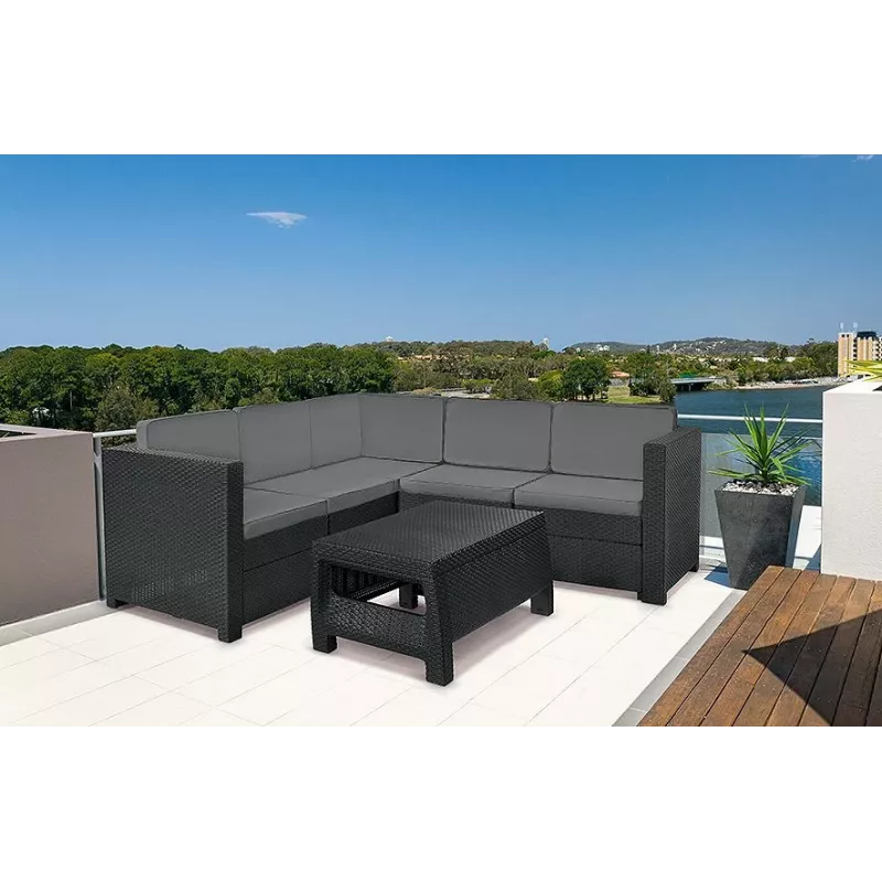 KETER Provence tuinmeubelset met tafel grijs