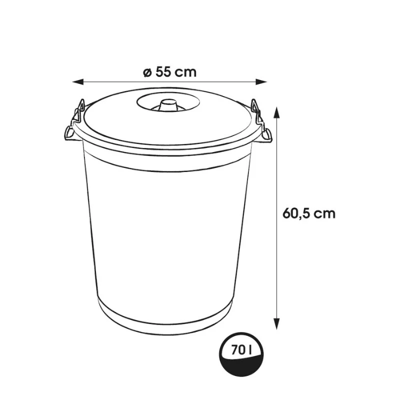 keeeper Hugo Mega afvalbak 70L, Ø55 x 60,5 cm, donkergroen