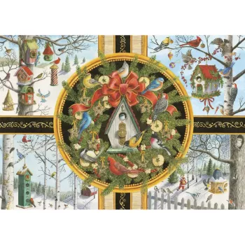 Ravensburger grote stukken puzzel zangvogels in de winter (500 stukjes)