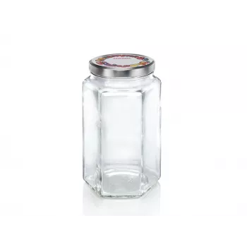 LEIFHEIT Zeshoekige glazen pot 1700 ml