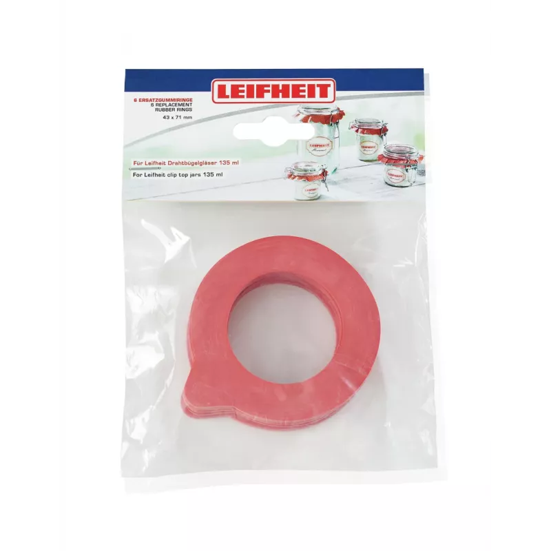 LEIFHEIT Reserve-rubberringen 6 stuks 43x71mm voor inmaakpotten 135ml