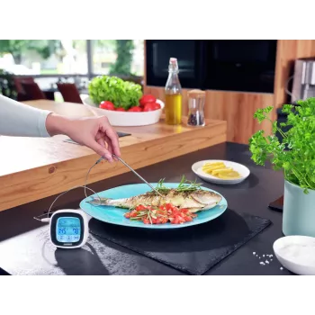 LEIFHEIT Digitale thermometer voor braden en grillen met RVS-sonde, timer en voorgeprogrammeerde vleesprogramma's
