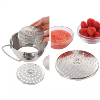 LEIFHEIT ComfortLine Flotte Lotte passeermolen 20 cm, RVS, 3 zeven, handmatig, zilver/zwart