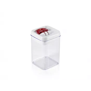 LEIFHEIT Fresh&Easy bewaarbak 800ml, luchtdicht, stapelbaar, BPA-vrij, transparant met wit/groen deksel