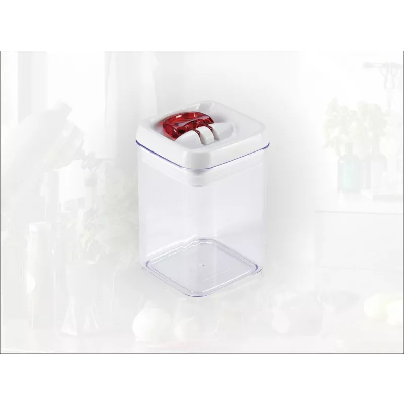 LEIFHEIT Fresh&Easy bewaarbak 800ml, luchtdicht, stapelbaar, BPA-vrij, transparant met wit/groen deksel