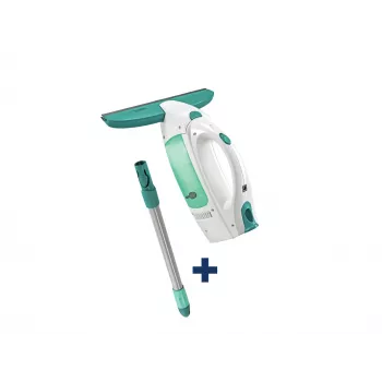 LEIFHEIT Raamzuiger Dry&Clean met 43 cm Click System steel, elektrische raamzuiger, wit/turquoise