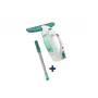 LEIFHEIT Raamzuiger Dry&Clean met 43 cm Click System steel, elektrische raamzuiger, wit/turquoise