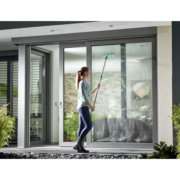 LEIFHEIT Raamreiningset met telescoopsteel, 2-in-1 trekker XL Pro Reach, 4m bereik