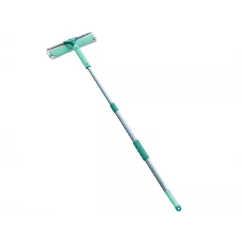 LEIFHEIT Classic raamtrekker met telescoopsteel 100-155 cm, 33 cm trekker, streeploos, groen/wit