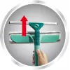 LEIFHEIT Classic raamtrekker met telescoopsteel 100-155 cm, 33 cm trekker, streeploos, groen/wit